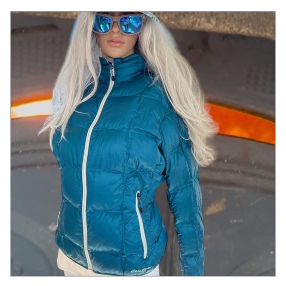 Eddie Bauer Teal Puffer Down Jacket First Accent - Picture 1 of 3